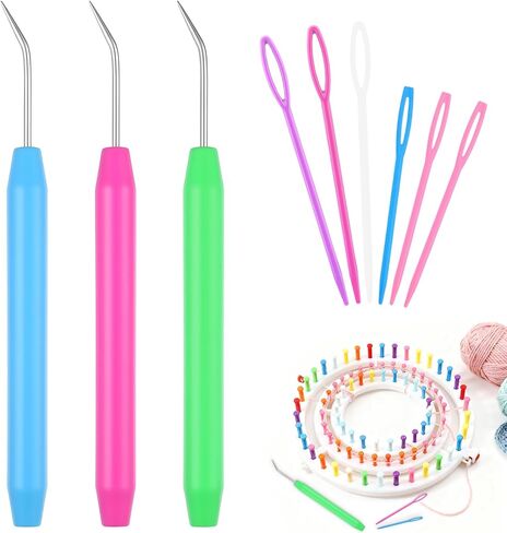 3 Pack Knitting Loom Hooks Pick Tool & Crochet Needle Hook with 2-Size's Large Eye Needle for Loom Hooks Tool Knit Picker in Kuwait