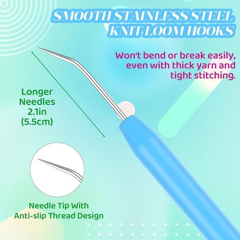 3 Pack Knitting Loom Hooks Pick Tool & Crochet Needle Hook with 2-Size's Large Eye Needle for Loom Hooks Tool Knit Picker in Kuwait