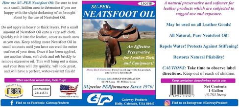 SU-PER Neatsfoot Oil Leather Preservative - Natural Preservative for Leather Tack and Equipment - 100% Ultra Prime Neatsfoot Oil - 1 Gallon in Saudi Arabia