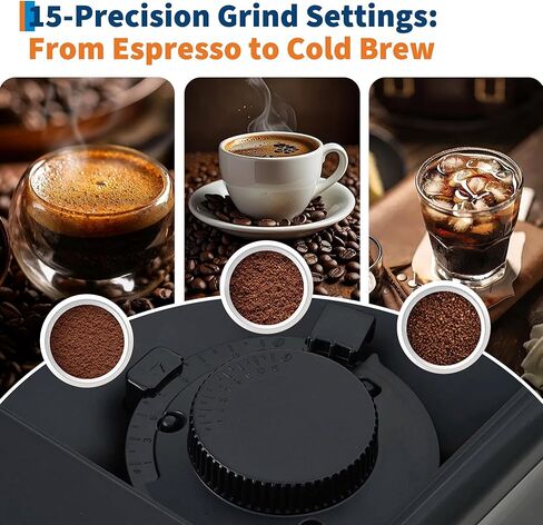 3rd-Gen Espresso Coffee Maker with Milk Frother - Removable Brewer & Grinder, Adjustable Coarseness/Flavor, 3-Level Coffee/Milk Volume, Detachable Milk Tank - Sleek Black Spray Paint for Home Baristas in Saudi Arabia