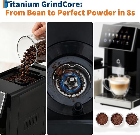 3rd-Gen Espresso Coffee Maker with Milk Frother - Removable Brewer & Grinder, Adjustable Coarseness/Flavor, 3-Level Coffee/Milk Volume, Detachable Milk Tank - Sleek Black Spray Paint for Home Baristas in Saudi Arabia