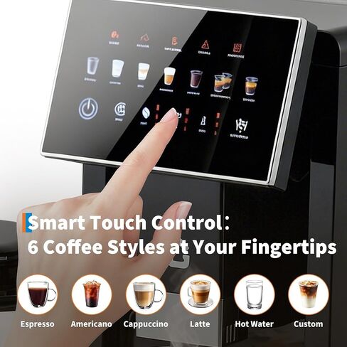 3rd-Gen Espresso Coffee Maker with Milk Frother - Removable Brewer & Grinder, Adjustable Coarseness/Flavor, 3-Level Coffee/Milk Volume, Detachable Milk Tank - Sleek Black Spray Paint for Home Baristas in Saudi Arabia