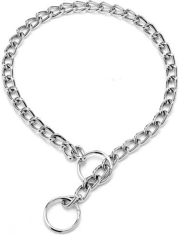 Military-Strength Slip Collar Chain, Rust-Proof Metal No-Pull Trainer, All-Weather Durable Collars for Small/Medium/Large/XL Dogs, Silver M in Saudi Arabia