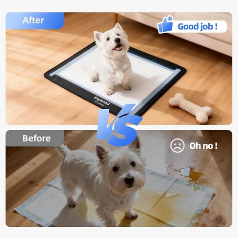 صينية حامل وسادة الجراء، أكسفورد عالي الكثافة يمنع التسربات، صينية وسادة تبول للكلاب، حامل وسادة تبول مطوية غير قابلة للانزلاق لمنصات تدريب الكلاب مع أقفال مغناطيسية قوية (M: 24 بوصة × 22 بوصة) in Kuwait