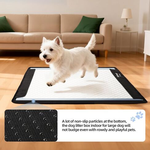 صينية حامل وسادة الجراء، أكسفورد عالي الكثافة يمنع التسربات، صينية وسادة تبول للكلاب، حامل وسادة تبول مطوية غير قابلة للانزلاق لمنصات تدريب الكلاب مع أقفال مغناطيسية قوية (M: 24 بوصة × 22 بوصة) in Kuwait