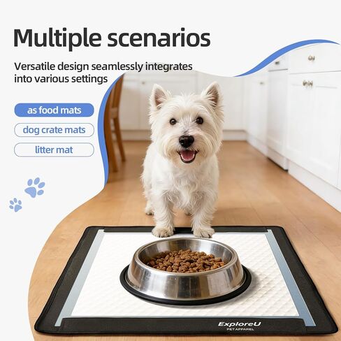 صينية حامل وسادة الجراء، أكسفورد عالي الكثافة يمنع التسربات، صينية وسادة تبول للكلاب، حامل وسادة تبول مطوية غير قابلة للانزلاق لمنصات تدريب الكلاب مع أقفال مغناطيسية قوية (M: 24 بوصة × 22 بوصة) in Kuwait