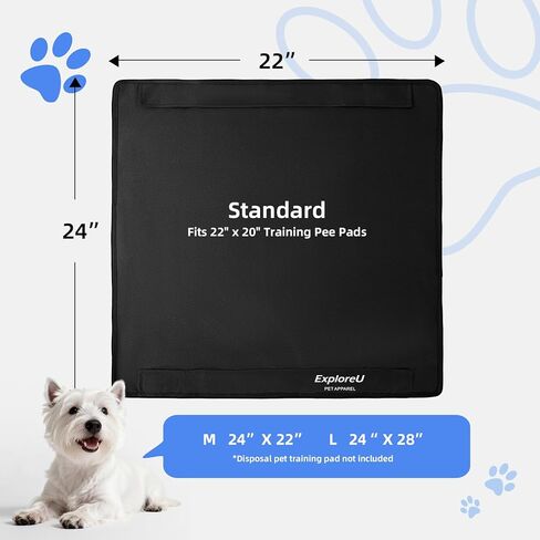 صينية حامل وسادة الجراء، أكسفورد عالي الكثافة يمنع التسربات، صينية وسادة تبول للكلاب، حامل وسادة تبول مطوية غير قابلة للانزلاق لمنصات تدريب الكلاب مع أقفال مغناطيسية قوية (M: 24 بوصة × 22 بوصة) in Kuwait