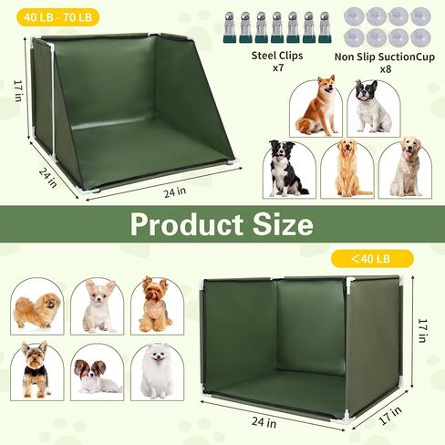 حامل وسادة تبول للكلاب مقاس 24 × 24 × 17.7 مع جدران عالية، صندوق فضلات جرو مقاوم للماء، قعادة كلب داخلية قابلة للطي، مرحاض للحيوانات الأليفة مانع للتسرب للجرو الصغير/المتوسط، سهل التنظيف، أخضر عسكري in Kuwait