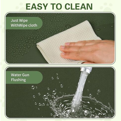 حامل وسادة تبول للكلاب مقاس 24 × 24 × 17.7 مع جدران عالية، صندوق فضلات جرو مقاوم للماء، قعادة كلب داخلية قابلة للطي، مرحاض للحيوانات الأليفة مانع للتسرب للجرو الصغير/المتوسط، سهل التنظيف، أخضر عسكري in Kuwait