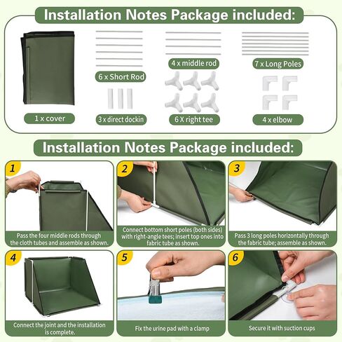 حامل وسادة تبول للكلاب مقاس 24 × 24 × 17.7 مع جدران عالية، صندوق فضلات جرو مقاوم للماء، قعادة كلب داخلية قابلة للطي، مرحاض للحيوانات الأليفة مانع للتسرب للجرو الصغير/المتوسط، سهل التنظيف، أخضر عسكري in Kuwait
