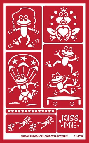 Armour Products Fun Frogs N Over Reusable Glass Etching Stencil, Brown in Saudi Arabia