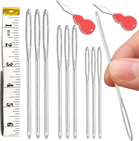 Pikdmin 11pcs Large Eye Sewing Needles Kit, Stainless Steel Large-Eye Blunt Needles & Bent Tapestry Needles for Tapestry,Sewing Wool,Weaving,Darning,Leather, Carpet Canvas Repair in Saudi Arabia