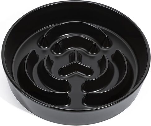 Ceramic Slow Feeder Dog Bowls,2.0 Cups Slow Feeder for Medium Large Breed,Puzzle Dog Food Bowl to Slow Down Eating, Anti-Gulping, Stop Bloat,Preventing Choking,Anti-Slip,8in,White in Saudi Arabia