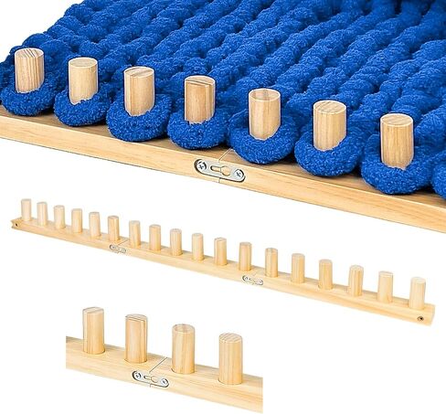 39" Chunky Knitting Blanket Loom - Adjustable Length & Portable Wooden Weaving Loom, for Making Large Blankets and Scarves in Saudi Arabia