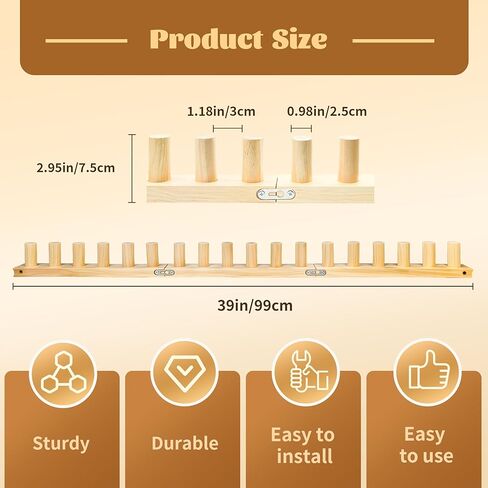 39" Chunky Knitting Blanket Loom - Adjustable Length & Portable Wooden Weaving Loom, for Making Large Blankets and Scarves in Saudi Arabia