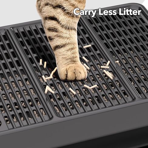 Cat Litter Box Mat Step/Ramp - Large 16"x11" Anti-Tracking Cat Litter Catcher Mat Double Layer Washable Kitty Trapping Tary Easy Clean, Also for Kitten & Elderly Cats Ramp in Saudi Arabia