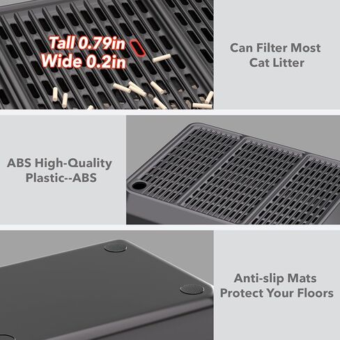 Cat Litter Box Mat Step/Ramp - Large 16"x11" Anti-Tracking Cat Litter Catcher Mat Double Layer Washable Kitty Trapping Tary Easy Clean, Also for Kitten & Elderly Cats Ramp in Saudi Arabia