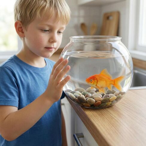 Alipis 1 Gallon Plastic Fish Bowl Clear Round Fish Tank Desktop Aquarium Unbreakable Fishbowl for Home Office Garden Decoration in Saudi Arabia