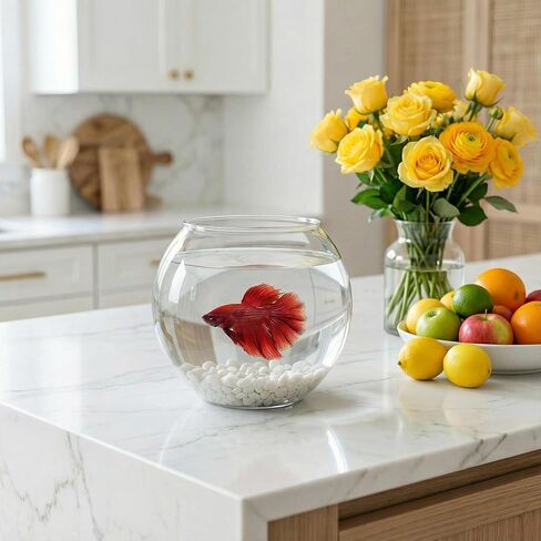 Alipis 1 Gallon Plastic Fish Bowl Clear Round Fish Tank Desktop Aquarium Unbreakable Fishbowl for Home Office Garden Decoration in Saudi Arabia