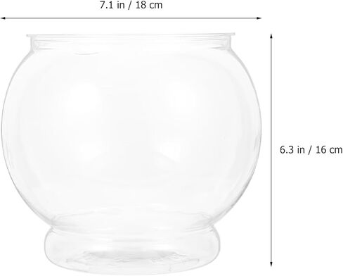 Alipis 1 Gallon Plastic Fish Bowl Clear Round Fish Tank Desktop Aquarium Unbreakable Fishbowl for Home Office Garden Decoration in Saudi Arabia