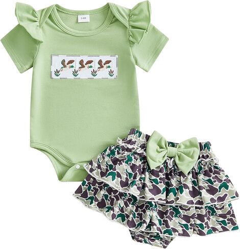 Newborn Summer Clothes Baby Girl Ruffle Short Sleeve Romper Tops Bow Skirt Infant Cute Girl Outfits in Saudi Arabia