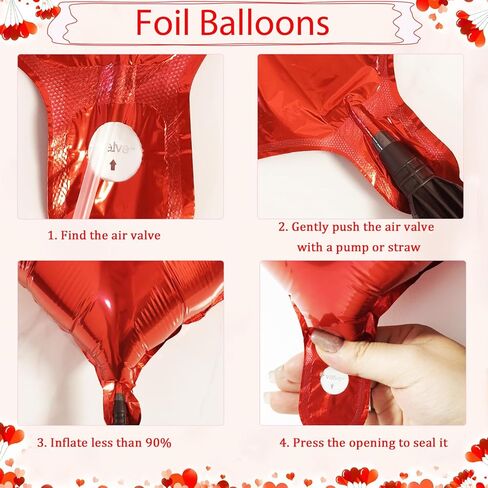 Valentines Day Decorations with Red I LOVE YOU Balloons and Fake Rose Petals for Valentines Decor, Red Heart Balloons for Wedding, Anniversary Romantic Decorations in Saudi Arabia