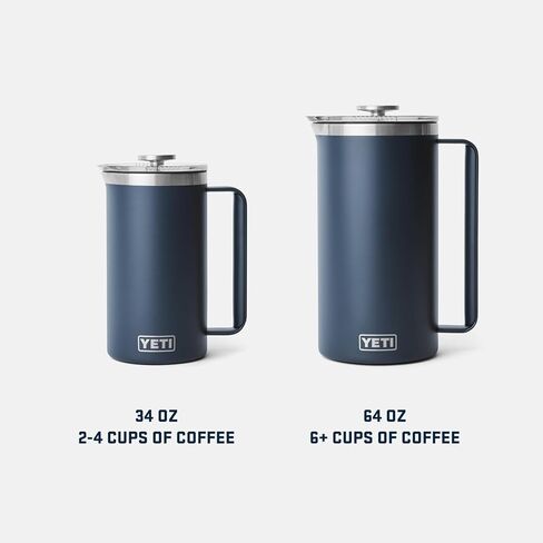 YETI Rambler 34 oz. French Press Coffee Maker, with GroundsControl Filter, Navy in Saudi Arabia