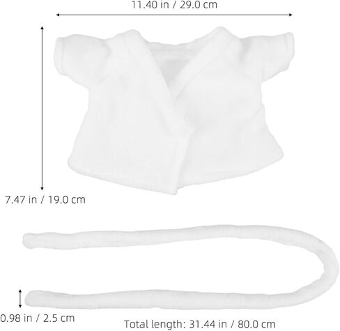 Wakauto Doll Bathrobe & Sleepwear Set for 8-12 inch Stuffed Animals | Plush Bear Robe, Cotton Kimono for Rag Dolls & Mini Bears | Bathtub Toy & Dress Up Costume Favor in Saudi Arabia