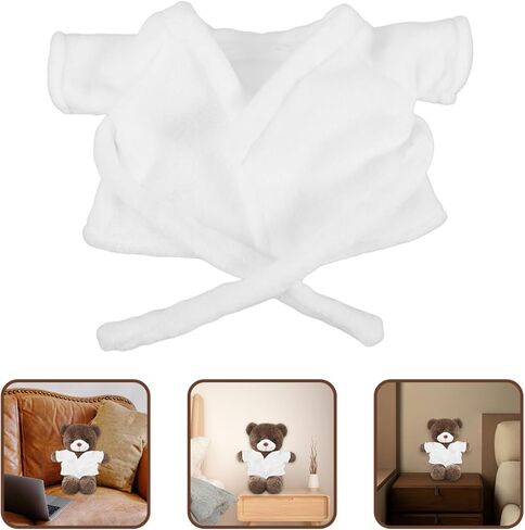 Wakauto Doll Bathrobe & Sleepwear Set for 8-12 inch Stuffed Animals | Plush Bear Robe, Cotton Kimono for Rag Dolls & Mini Bears | Bathtub Toy & Dress Up Costume Favor in Saudi Arabia