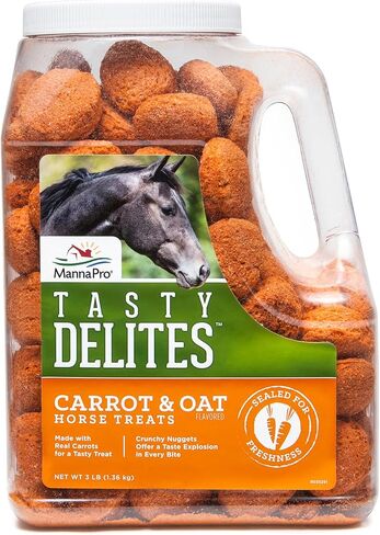 Manna Pro Tasty Delights, Training Horse Treat, Bite-Size Treats for Horses, Jugged Carrot Flavor Treats, 3 LB in Saudi Arabia