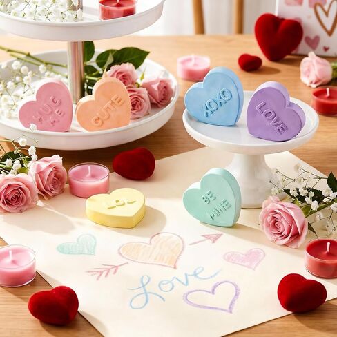 12 Pack Valentines Day Hearts Chalk for Kids Conversation Hearts Colorful Classroom Decor for Teacher Class School Nursery Chalkboard Office Wall DIY Crafts Activities Exchange Gifts Adults in Saudi Arabia