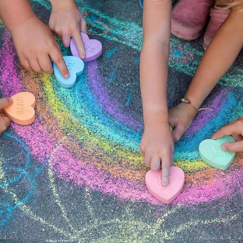 12 Pack Valentines Day Hearts Chalk for Kids Conversation Hearts Colorful Classroom Decor for Teacher Class School Nursery Chalkboard Office Wall DIY Crafts Activities Exchange Gifts Adults in Saudi Arabia