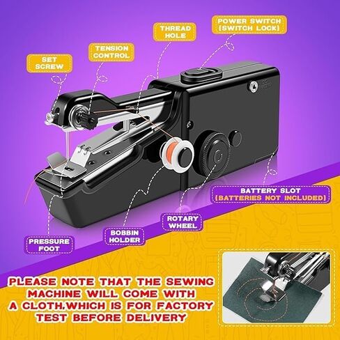 Mini Sewing Machine with Accessory Kit, Lightweight and Easy Operated Cordless Handheld Sewing Machines for Beginners, Portable Sewing Machine for Home Quick Repairing and Stitch Handicrafts in Kuwait