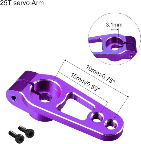 Generic 25T Servo Horn Arm Aluminum Alloy Purple for RC Cars Universal Accessories Parts in Saudi Arabia