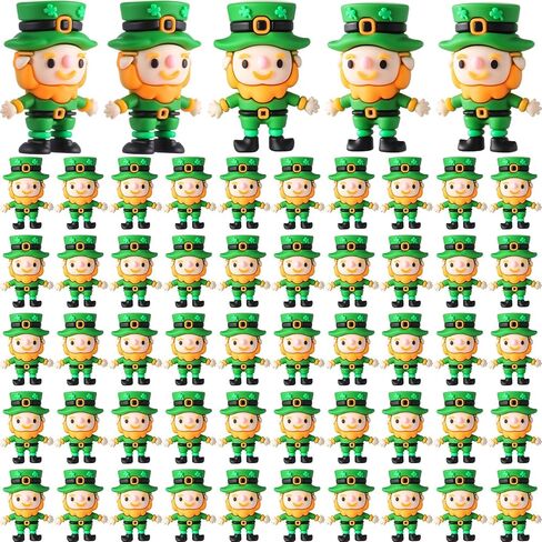25 Pcs St. Patrick's Day Mini Leprechaun Figurines Bulk Small Leprechaun Figures to Hide and Seek Irish Miniature Toy for St. Patrick's Day Gift Tiered Tray Table Party Home Garden Decor in Kuwait
