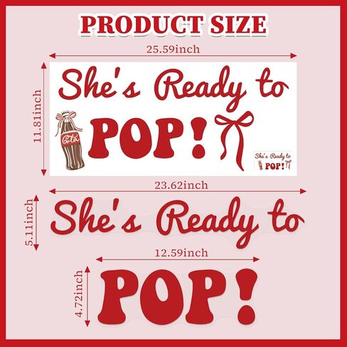 She's Ready to Pop Decal Sign for Balloon Arch - Soda Ready to Pop Decor for Baby Shower Party, Coke Themed Baby Shower Wall Decal, Gender Reveal Party Backdrop for Girl in Kuwait