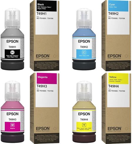 Epson T49H 140ml 4-Color Ink Bottle Bundle for SureColor T3170x Printer in Saudi Arabia