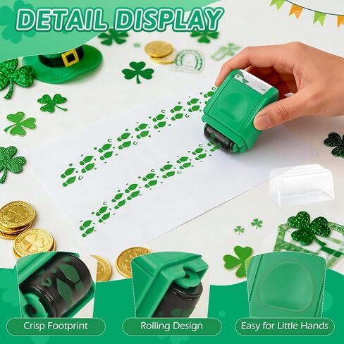 ختم آثار أقدام Leprechaun - ختم أقدام Leprechaun الخضراء المتدحرجة لديكورات عيد القديس باتريك، والحرف اليدوية اليدوية، وديكور الحفلات، وهدايا Leprechaun in Kuwait