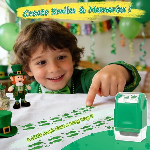 ختم آثار أقدام Leprechaun - ختم أقدام Leprechaun الخضراء المتدحرجة لديكورات عيد القديس باتريك، والحرف اليدوية اليدوية، وديكور الحفلات، وهدايا Leprechaun in Kuwait