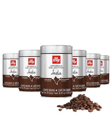 illy Whole Bean Coffee, Classico Medium Roast, 100% Arabica, Premium Italian Coffee, Ideal for Espresso, Drip, Moka and French Press Brewing, 8.8oz, 6 Pack in Saudi Arabia