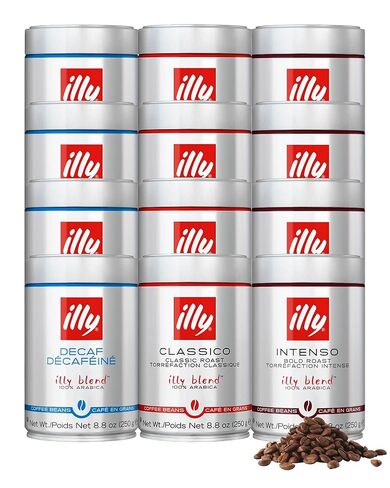 illy Whole Bean Coffee, Classico Medium Roast, 100% Arabica, Premium Italian Coffee, Ideal for Espresso, Drip, Moka and French Press Brewing, 8.8oz, 6 Pack in Saudi Arabia