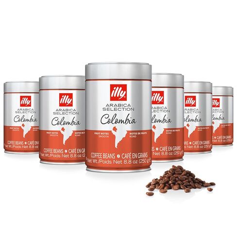 illy Whole Bean Coffee, Classico Medium Roast, 100% Arabica, Premium Italian Coffee, Ideal for Espresso, Drip, Moka and French Press Brewing, 8.8oz, 6 Pack in Saudi Arabia