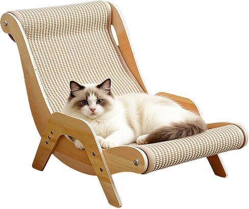 Extra Large Cat Scratching Lounge - Multi-Layer Solid Wood & Sisal, XXL Cat Scratcher and Bed for Large Cats, Furniture Protector with 110lb Capacity in Kuwait