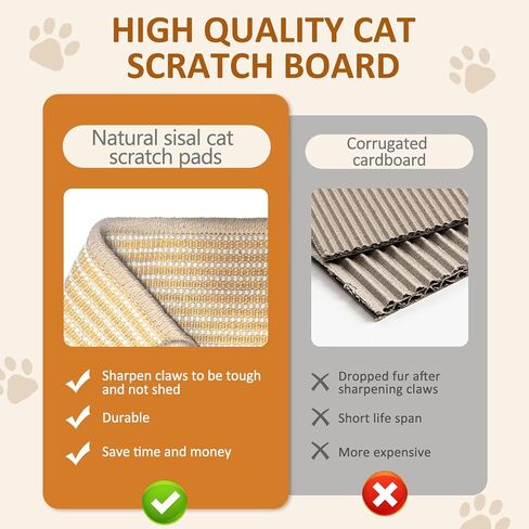 Extra Large Cat Scratching Lounge - Multi-Layer Solid Wood & Sisal, XXL Cat Scratcher and Bed for Large Cats, Furniture Protector with 110lb Capacity in Kuwait