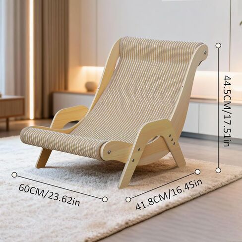 Extra Large Cat Scratching Lounge - Multi-Layer Solid Wood & Sisal, XXL Cat Scratcher and Bed for Large Cats, Furniture Protector with 110lb Capacity in Kuwait