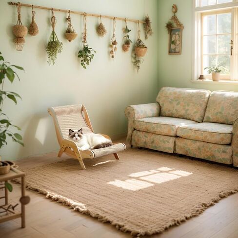Extra Large Cat Scratching Lounge - Multi-Layer Solid Wood & Sisal, XXL Cat Scratcher and Bed for Large Cats, Furniture Protector with 110lb Capacity in Kuwait