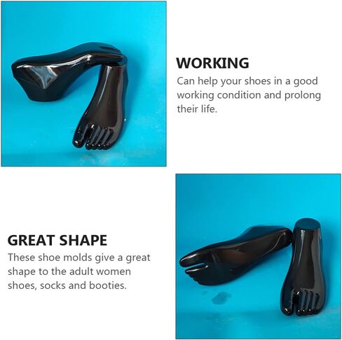 1 Pair Mannequin Foot Sock Display Ankle Bracelet Mold Shoes Support Foot Model for Jewelry Ankle Chain Shoes Socks, Black, 22X9CM in Saudi Arabia