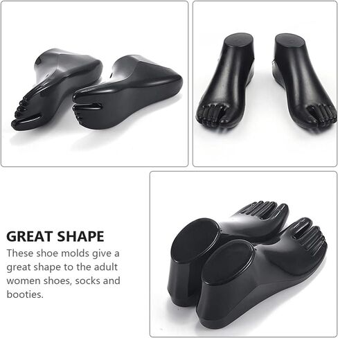 1 Pair Mannequin Foot Sock Display Ankle Bracelet Mold Shoes Support Foot Model for Jewelry Ankle Chain Shoes Socks, Black, 22X9CM in Saudi Arabia