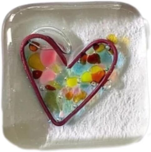 رمز جيب على شكل قلب من الزجاج المصقول أو الزجاج أو الراتنج من JJLFresheners، هدية تذكارية مصنوعة يدويًا للأصدقاء أو الأزواج أو العائلة in Kuwait