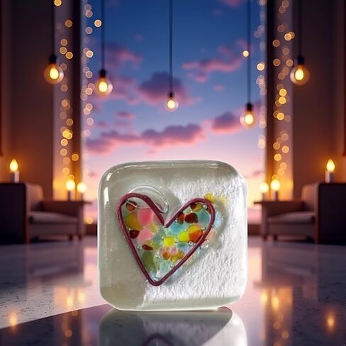 رمز جيب على شكل قلب من الزجاج المصقول أو الزجاج أو الراتنج من JJLFresheners، هدية تذكارية مصنوعة يدويًا للأصدقاء أو الأزواج أو العائلة in Kuwait